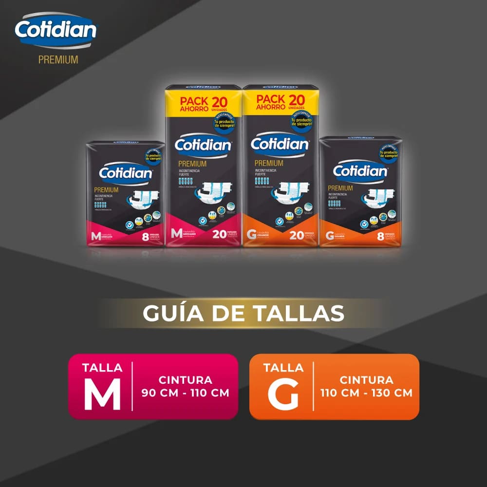 Pañal Adulto Cotidian Premium Talla G x 20 un