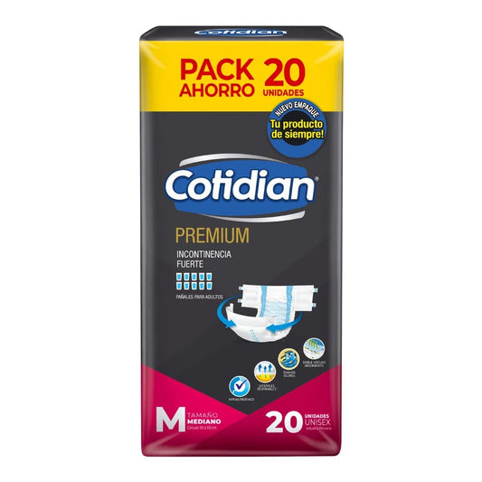 Pañal Adulto Cotidian Premium Talla M x 20 un