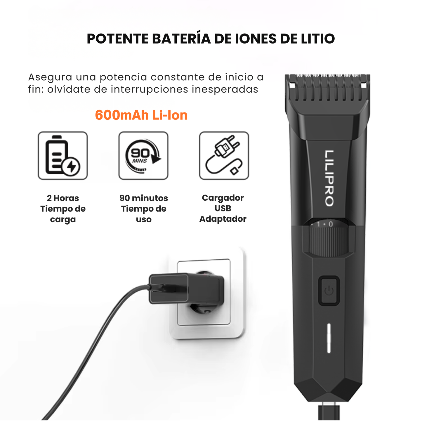 Máquina de Afeitar de Barba Pelo Profesional Ajustable LiliPRO BT01