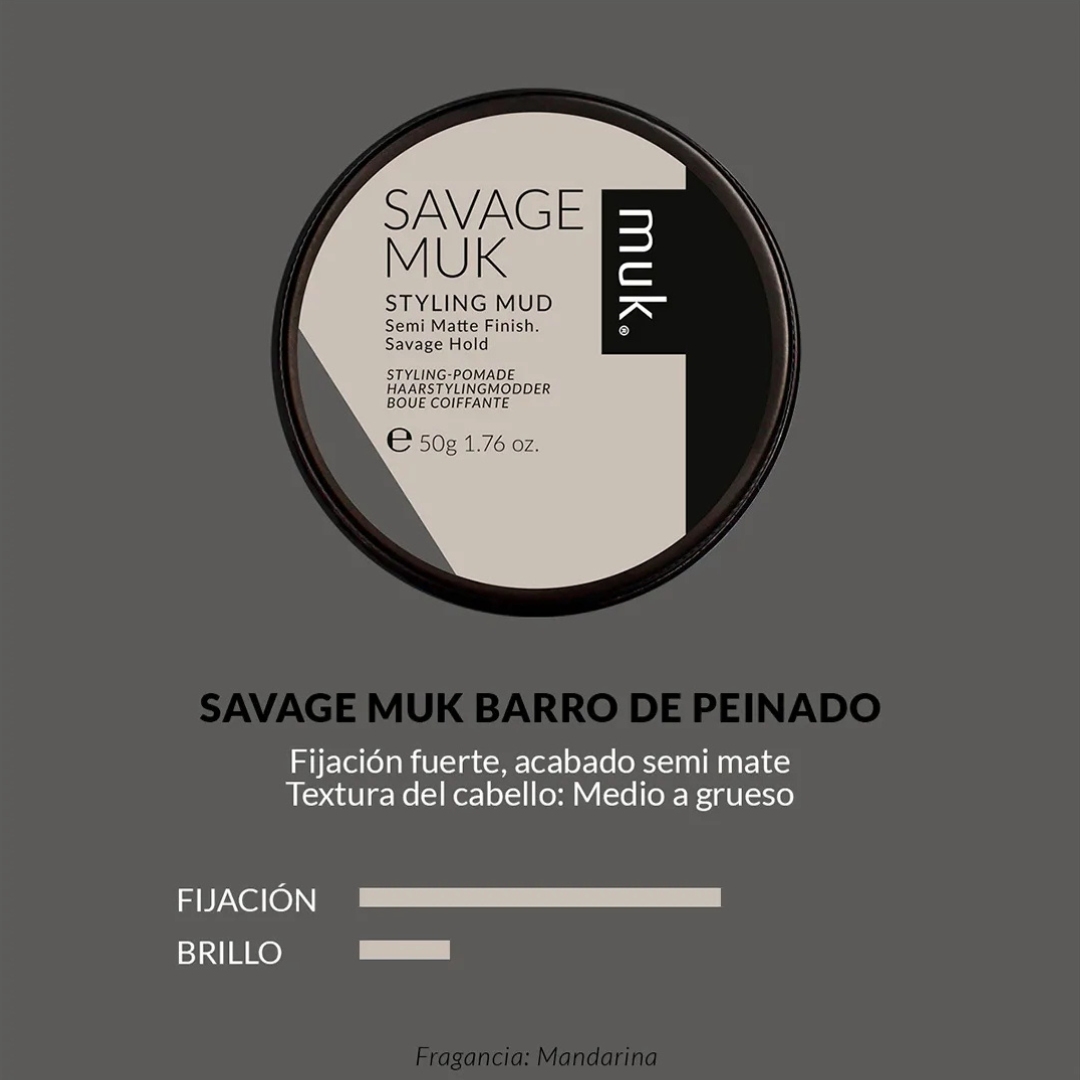 Savage Muk Barro de Peinado Fijación Extrema Semi Mate