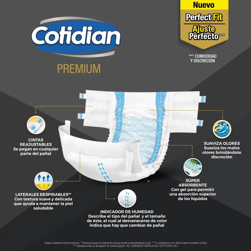 Pañal Adulto Cotidian Premium Talla G x 20 un