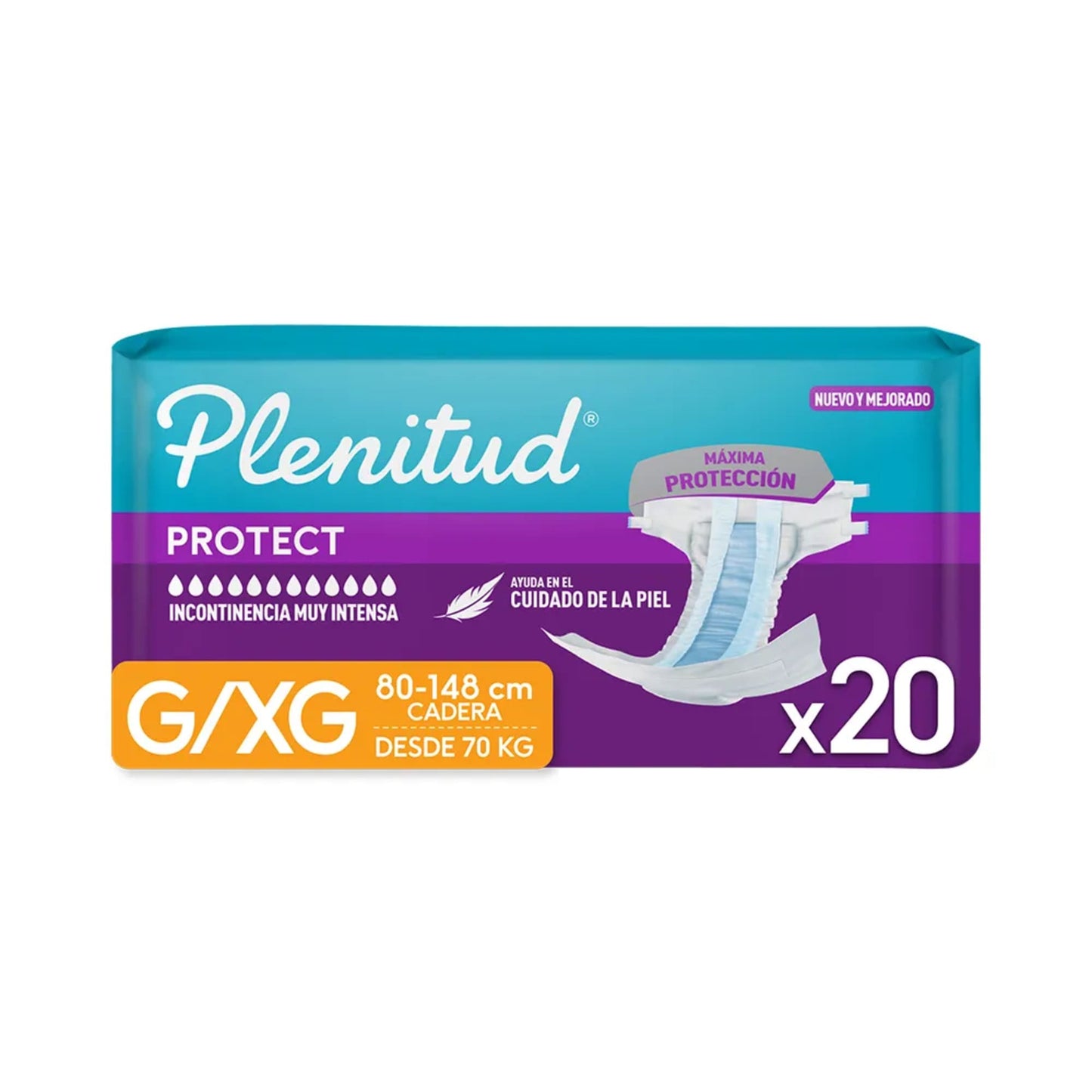 Pack 02 Pañales Plenitud Protect Talla G/XG
