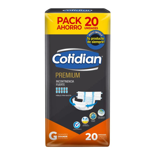 Pañal Adulto Cotidian Premium Talla G x 20 un