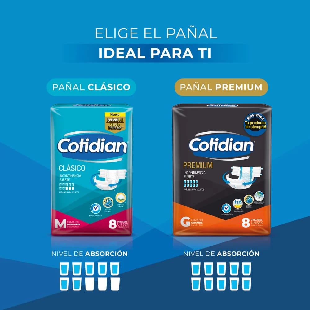 Pañal Adulto Cotidian Premium Talla G x 20 un