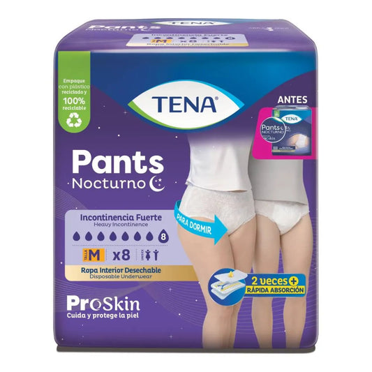 Ropa Interior Desechable TENA Pants Nocturno Talla M x 8 un