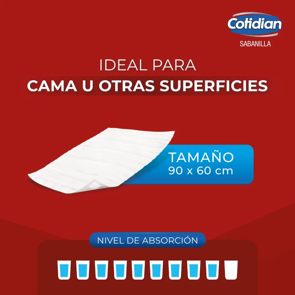Protector de Cama Cotidian Sabanilla 60x90 cm x 8 un