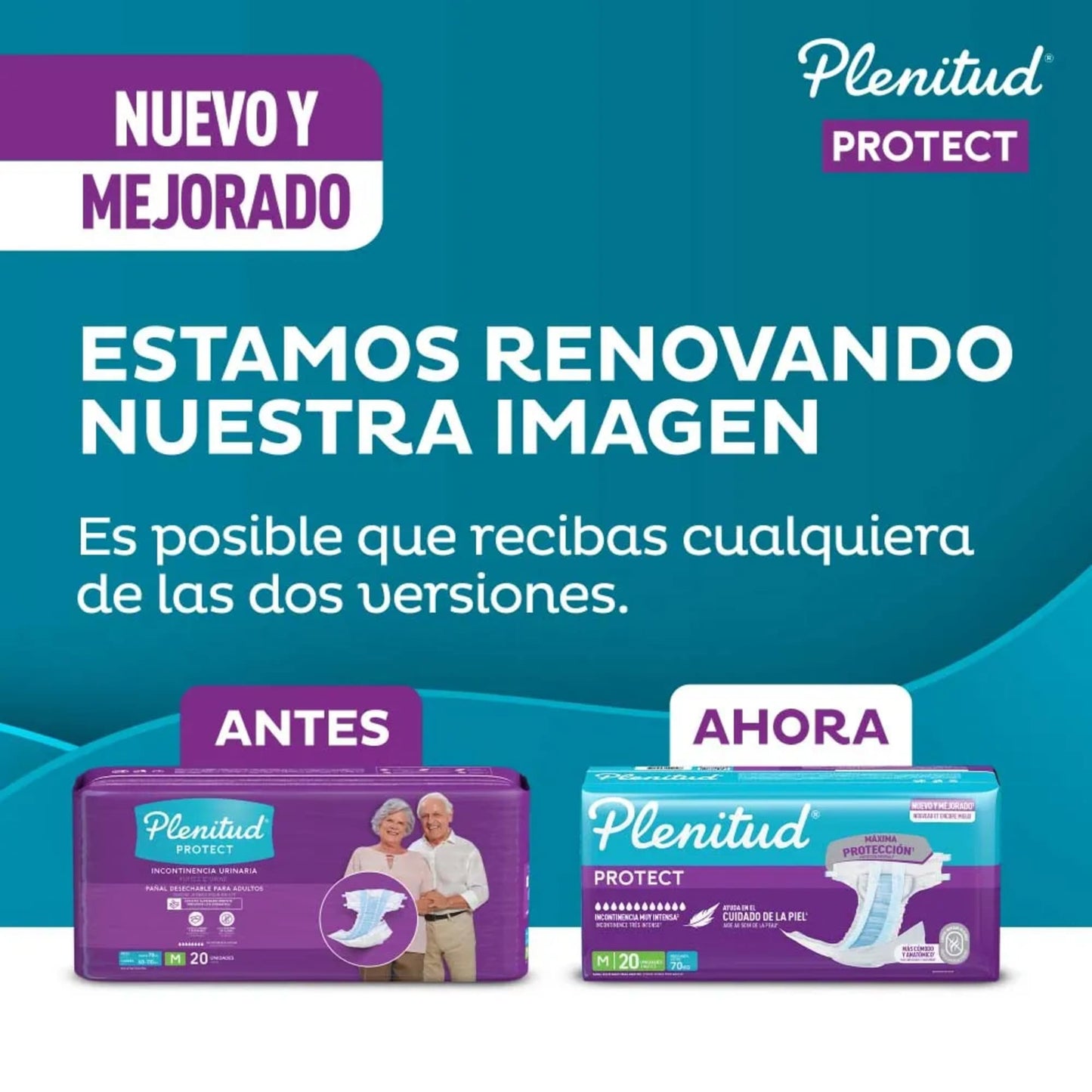 Pañal Adulto Plenitud Protect Talla M Incontinencia Fuerte x 20 un